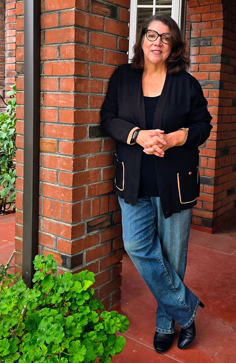 This is a picture of Deborah Ortiz who is running for Sacramento Board of Supervisors in front of her Sacramento home